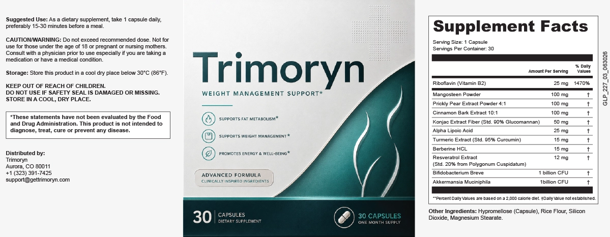 Trimoryn Ingredients Label